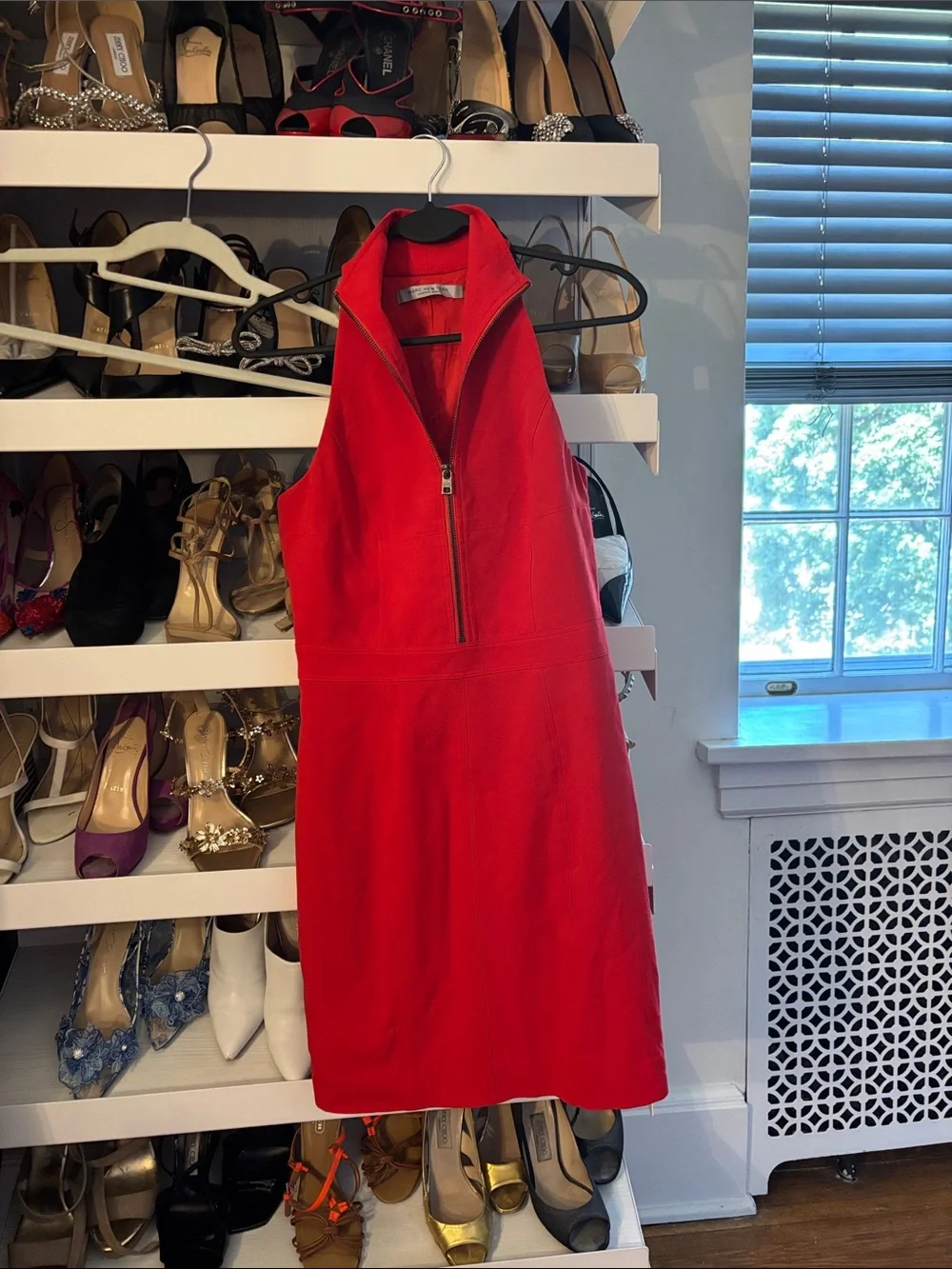 Marc New York Women’s Red Zip-Front Halter Dress